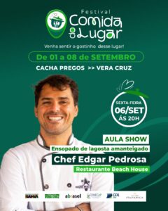 Chef de Tairu participará do festival com receita de lagosta.