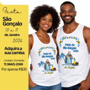 Camisa oficial da Festa de São Gonçalo 2026 já está à venda em Tairu