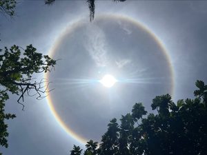 Halo solar chama atenção nos céus da Ilha de Itaparica e de Salvador